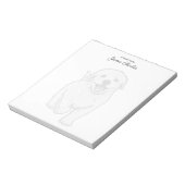 可愛いゴールデンレトリバーのメモモダン帳 ノートパッド (回転)