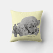 可愛いゴールデンレトリバー子犬の赤ちゃんテディベア クッション (裏面)