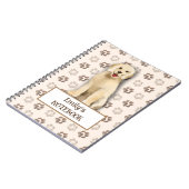 可愛いゴールデンレトリバー犬の足跡カスタマイズ ノートブック (左側)
