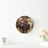 可愛いゴールデン最高のレトリーバー犬のマママママインズマウスパッド ラウンド壁時計 (ホーム)