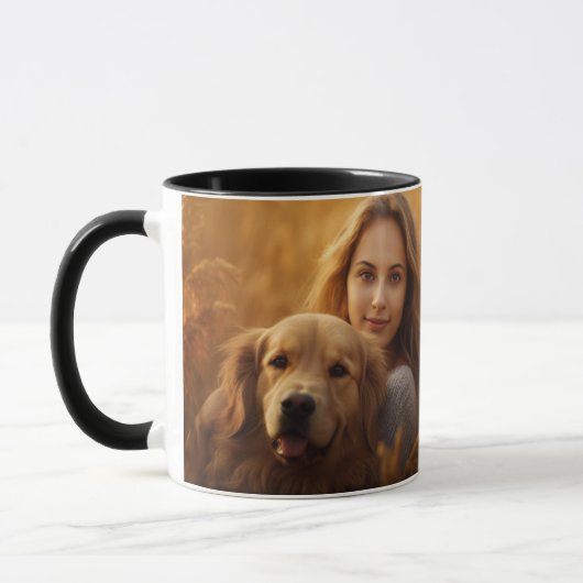 可愛いゴールデン最高のレトリーバー犬のママ今までコーヒー マグカップ (左)