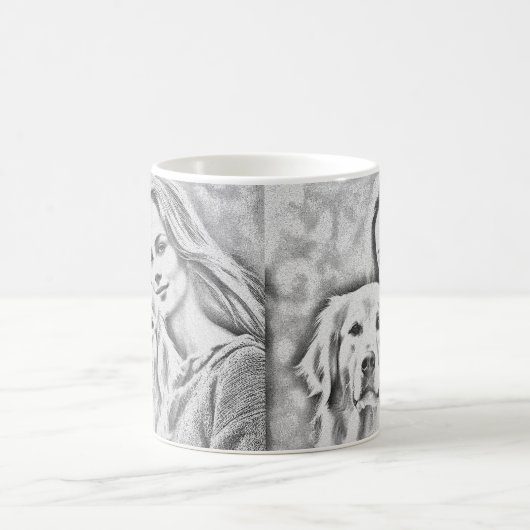 可愛いゴールデン最高のレトリーバー犬の母は今まで2枚の写真 コーヒーマグカップ (中央)