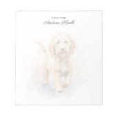 可愛いゴールデン・ドードルのメモモダン帳 ノートパッド (正面)