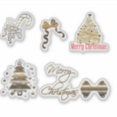 可愛いゴールドのクリスマス シール (正面)