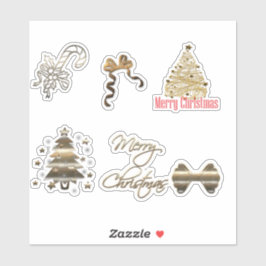 可愛いゴールドのクリスマス シール