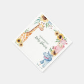 可愛いサファリアニマルグリーンベビーシューベイビーシャワー スタンダードカクテルナプキン (角)