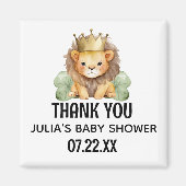 可愛いサファリキングライオンベビーシャワーありがとう マグネット (正面)