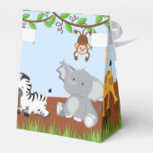 可愛いサファリジャングル動物の少年のテントのお願いボックス フェイバーボックス (裏面サイド)