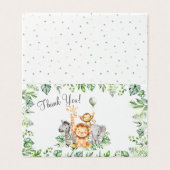 可愛いサファリベイビーシャワー折り畳みサンキューカード (外部フラット)
