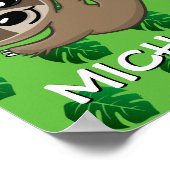 可愛いサファリライオングリーンマンガングジャングル名動物園 ポスター (角)