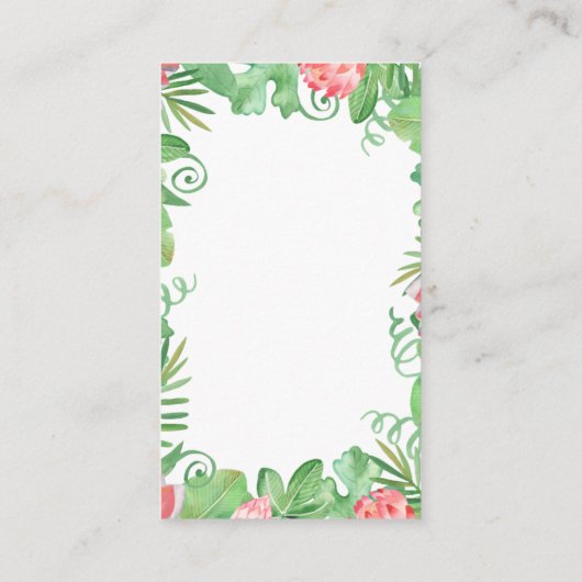 可愛いサファリワイルドワンベビーシャワーオムツラッフル エンクロージャーカード (裏面)