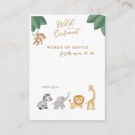 可愛いサファリ動物新しいママアドバイスシャワーカード アドバイスカード
