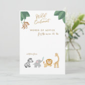 可愛いサファリ動物新しいママアドバイスシャワーカード アドバイスカード (スタンド正面)