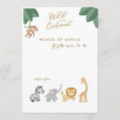 可愛いサファリ動物新しいママアドバイスシャワーカード アドバイスカード (正面)