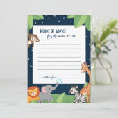 可愛いサファリ動物新しいママアドバイスシャワーカード アドバイスカード (スタンド正面)