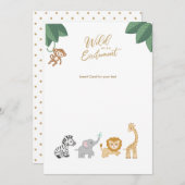 可愛いサファリ空白の動物のカード アドバイスカード (正面/裏面)