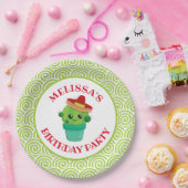 可愛いサボテンのインザソンブレロ誕生日 ペーパープレート (パーティー)