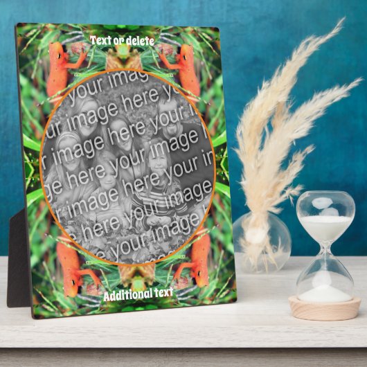 可愛いサラマンダーパーソナライズされた自分の写真を作成 フォトプラーク (側面)