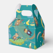 可愛いサルとバナナの木の柄誕生日 フェイバーボックス (裏面サイド)