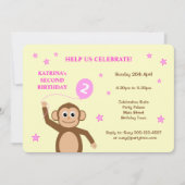 可愛いサルの二度目の誕生日パーティー 招待状 (正面)