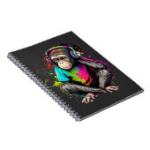 可愛いサル聞の音楽、音楽に夢中なサル ノートブック (右側)