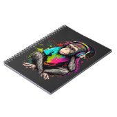 可愛いサル聞の音楽、音楽に夢中なサル ノートブック (左側)