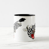可愛いサンキッシュな漫画ゼブラマグカップ ツートーンマグカップ (中央)