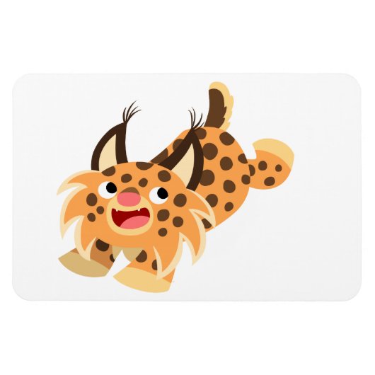 可愛いサンキッシュな漫画ボブキャットフレキシブルマグネット マグネット (横)