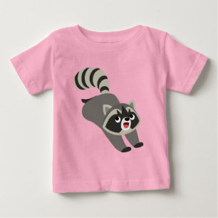 可愛いサンキッシュ漫画ラクーンベビーTシャツ ベビーTシャツ