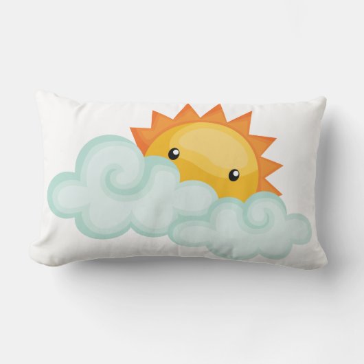 可愛いサンシャインスロー腰枕13インチx 21インチ ランバークッション (正面)