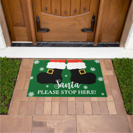 可愛いサンタお願ストップいクリスマスエントリーウェイ ドアマット