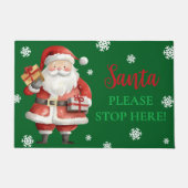 可愛いサンタお願ストップいクリスマスエントリーウェイ ドアマット (正面)