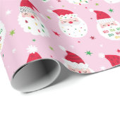 可愛いサンタとフェスティバルビアピンク ラッピングペーパー (ロールコーナー)