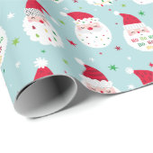 可愛いサンタとフェスティバルビアブルー ラッピングペーパー (ロールコーナー)