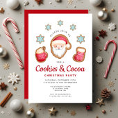 可愛いサンタのクッキーとココア クリスマスパーティー 招待状