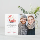 可愛いサンタウォーター色メリークリスマスフォト シーズンカード (スタンド正面)