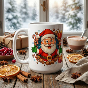 可愛いサンタクロース クリスマスココアマグ コーヒーマグカップ