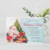 可愛いサンタクロース、クリスマスツリー企業パーティー 招待状 (スタンド正面)
