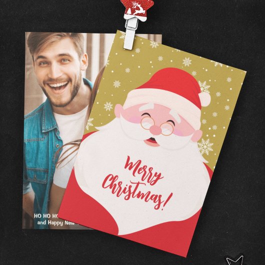 可愛いサンタグラフィッククリスマスフォト シーズンカード