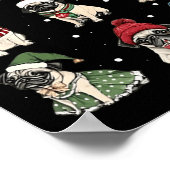 可愛いサンタパおもしろいグクリスマスライトドッグ愛人を見る ポスター (角)