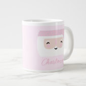 可愛いサンタピンクのクリスマス ジャンボコーヒーマグカップ (正面右)