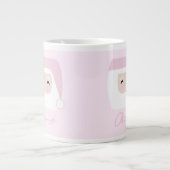 可愛いサンタピンクのクリスマス ジャンボコーヒーマグカップ (正面)