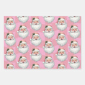 可愛いサンタピンクのクリスマス ラッピングペーパーシート (正面2)