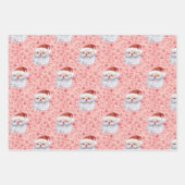 可愛いサンタピンク ラッピングペーパーシート (正面)