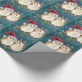 可愛いサンタフールのクリスマス ラッピングペーパー (角)