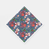 可愛いサンタブーツボール赤いホリーベリークリスマス スタンダードランチョンナプキン (角)