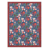 可愛いサンタブーツボール赤いホリーベリークリスマス テーブルクロス (正面)