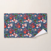 可愛いサンタブーツボール赤いホリーベリークリスマス バスタオルセット (ハンドタオル)