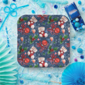 可愛いサンタブーツボール赤いホリーベリークリスマス ペーパープレート (パーティー)