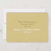 可愛いサンタベビー写真発表記念クリスマス 招待状 (裏面)